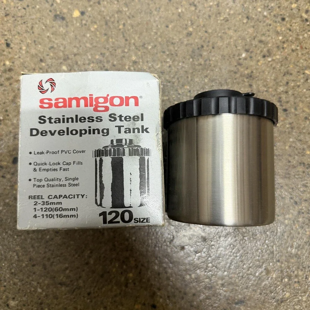 Samigon Stainless Steel Developing Tank 120 Size ESA345 B&W Color Film Silver